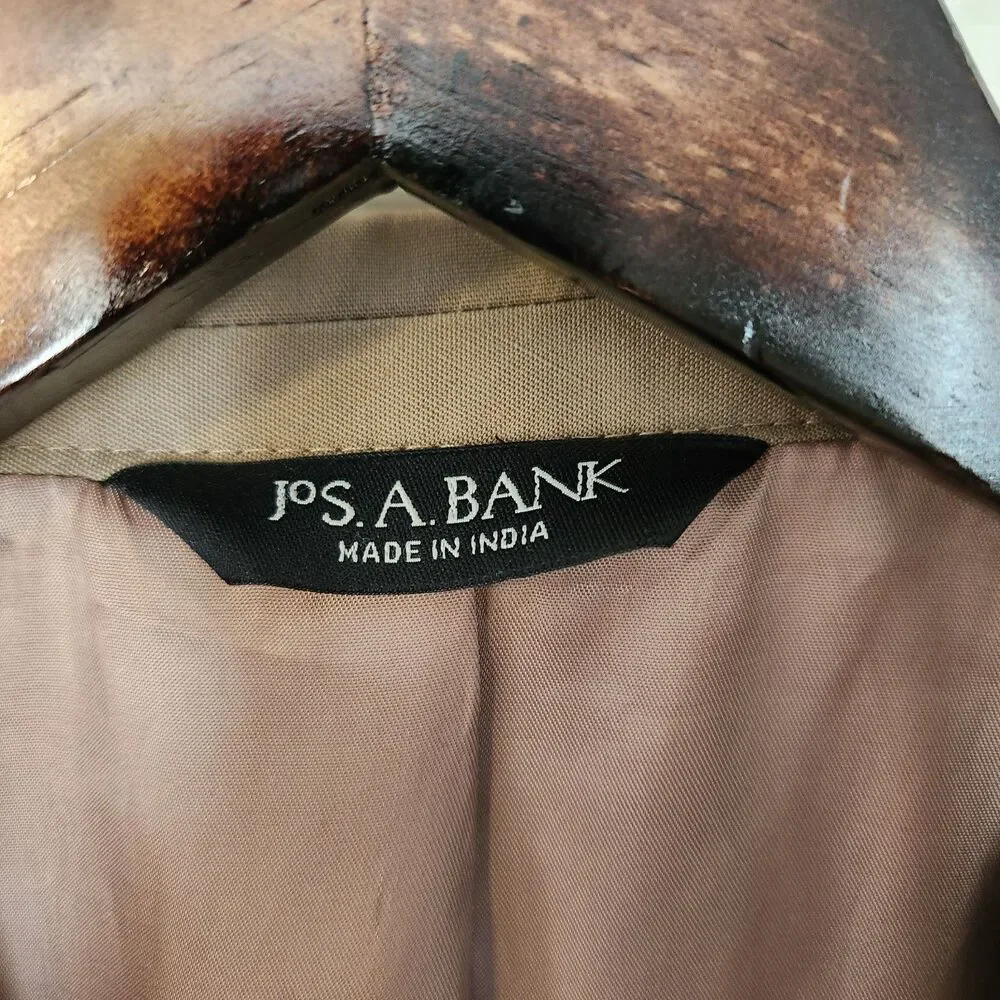 Jos. A. Bank Mens Light Brown Cotton Blend Sport Coat Blazer Jacket Size 41R